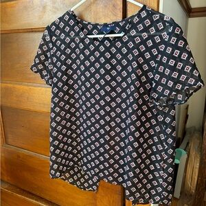 GAP Navy and White Boxy Blouse